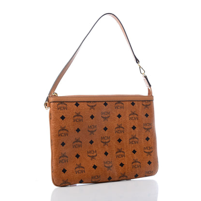 MCM Visetos Liz Shopper Tote Pouch Cognac 3 of 6