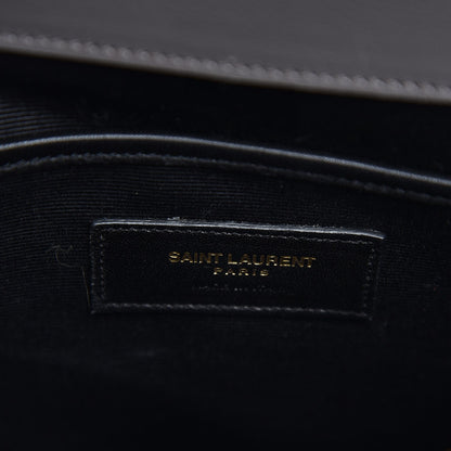 Saint Laurent Calfskin Crocodile Embossed Medium Moujik Top Handle Bag Fog 7 of 11