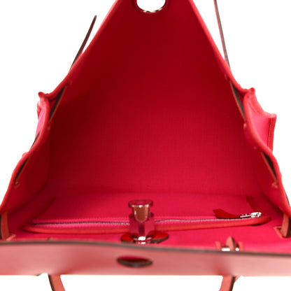 Hermes Toile Militaire Vache Hunter Laque Herbag Zip Retourne 31 PM Rose Mexico Rouge Piment 6 of 12