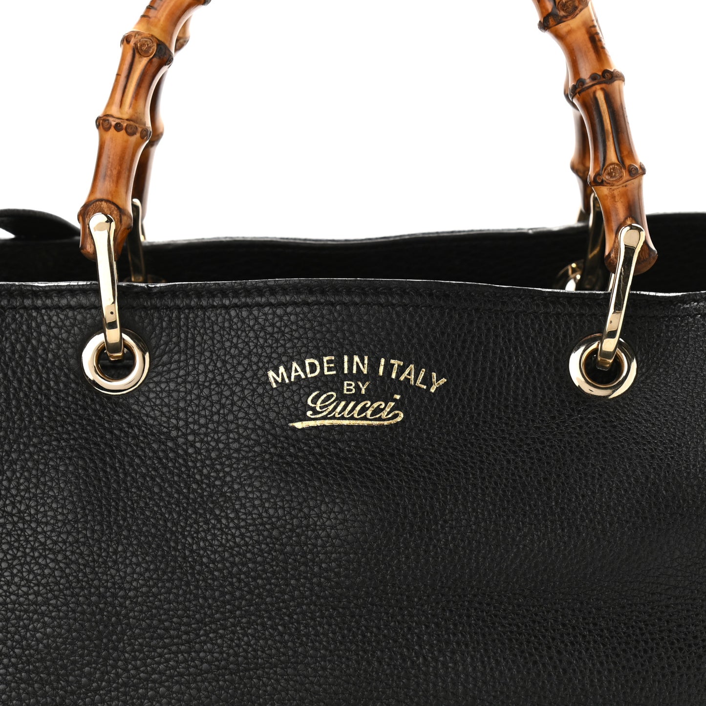 Calfskin Large Bamboo Shopper Tote Black