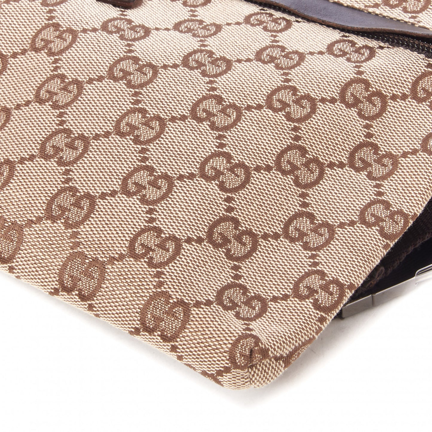 GG Monogram Double Pocket Belt Bag Dark Brown