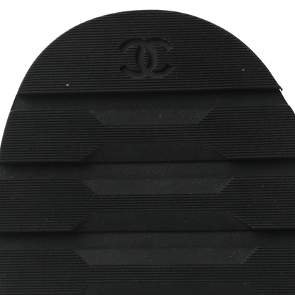 Chanel Shiny Calfskin Quilted Lace Up Combat Boots 37.5 Black 9 of 9
