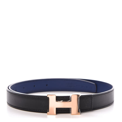 Hermes Swift Tadelakt 32mm Constance H Belt 80 Black Bleu Saphir 1 of 7