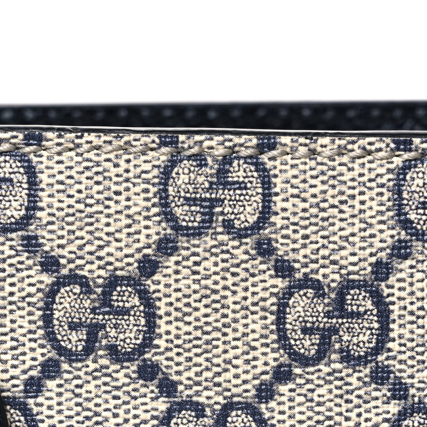 GG Supreme Monogram Textured Dollar Calfskin Mini Retro Interlocking G Tote Bag Beige Blue
