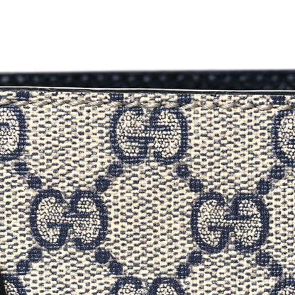 Gucci GG Supreme Monogram Textured Dollar Calfskin Mini Retro Interlocking G Tote Bag Beige Blue 8 of 10