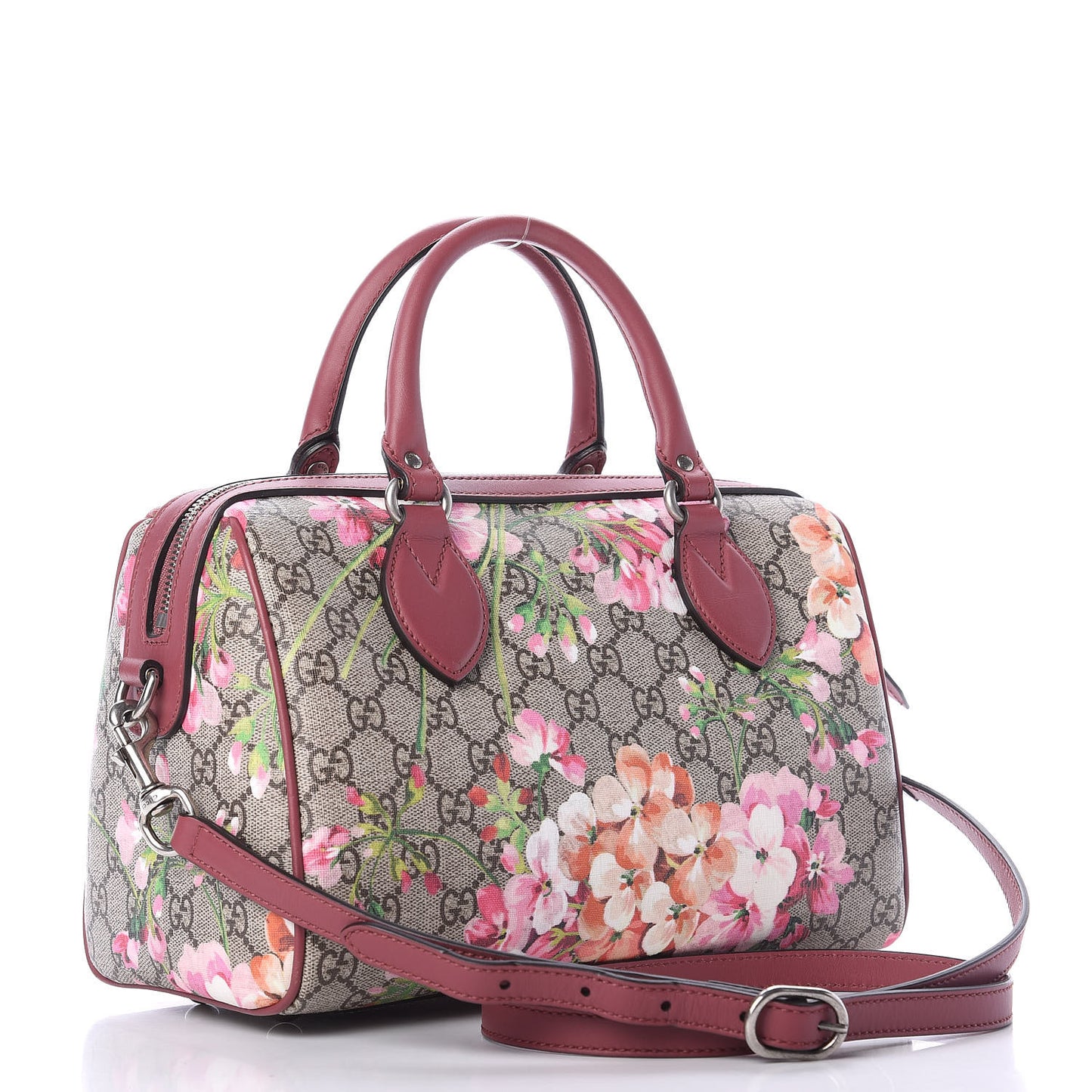 GG Supreme Monogram Blooms Small Boston Beige Multicolor Dry Rose