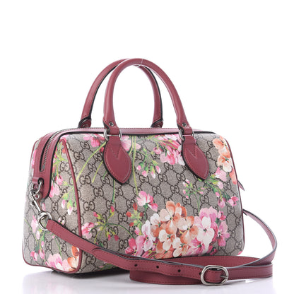 Gucci GG Supreme Monogram Blooms Small Boston Beige Multicolor Dry Rose 2 of 8
