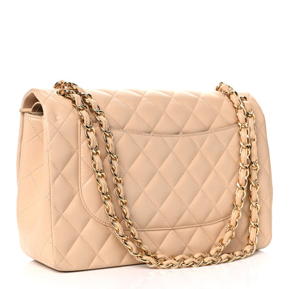 Chanel Lambskin Quilted Jumbo Double Flap Beige Clair 3 of 18