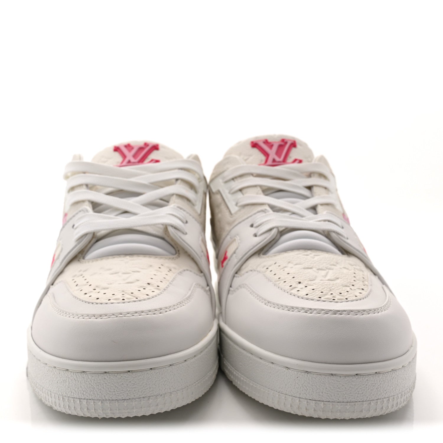 Louis Vuitton LV X TM Embossed Monogram Cherry Blossom LV Trainer Sneakers 41 White 3 of 10