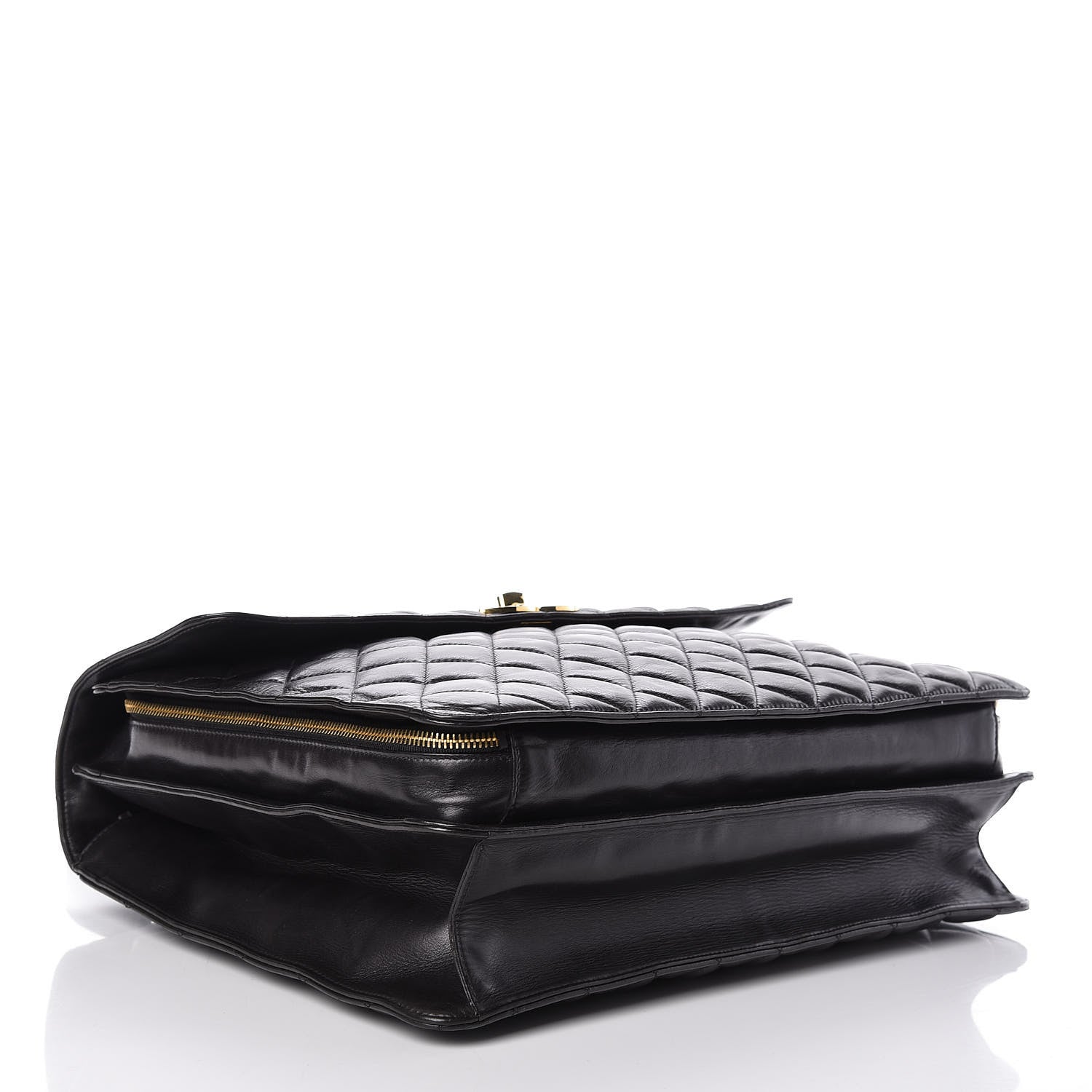 Chanel Lambskin Quilted Briefcase Laptop Bag Black 4 of 13