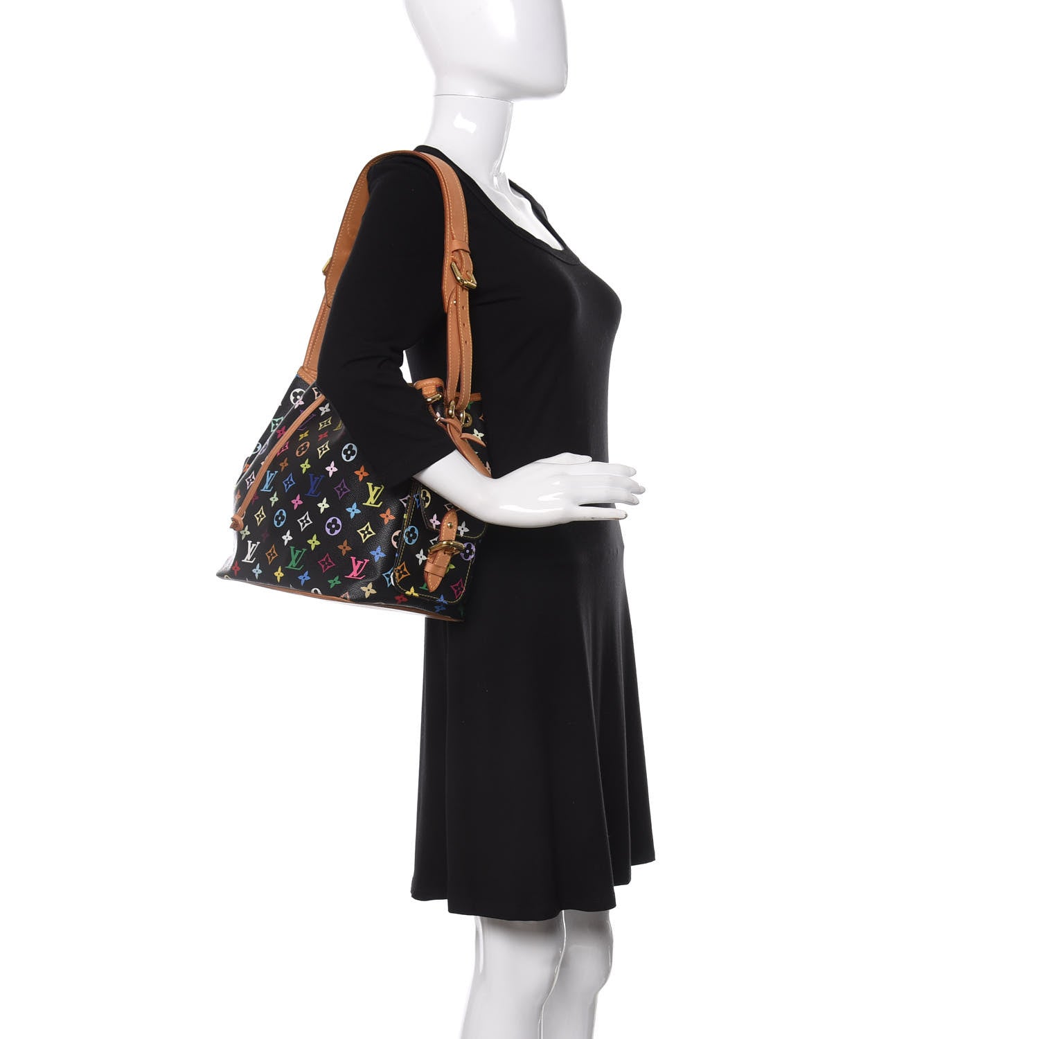 Louis Vuitton Monogram Multicolor Petit Noe Black 2 of 9
