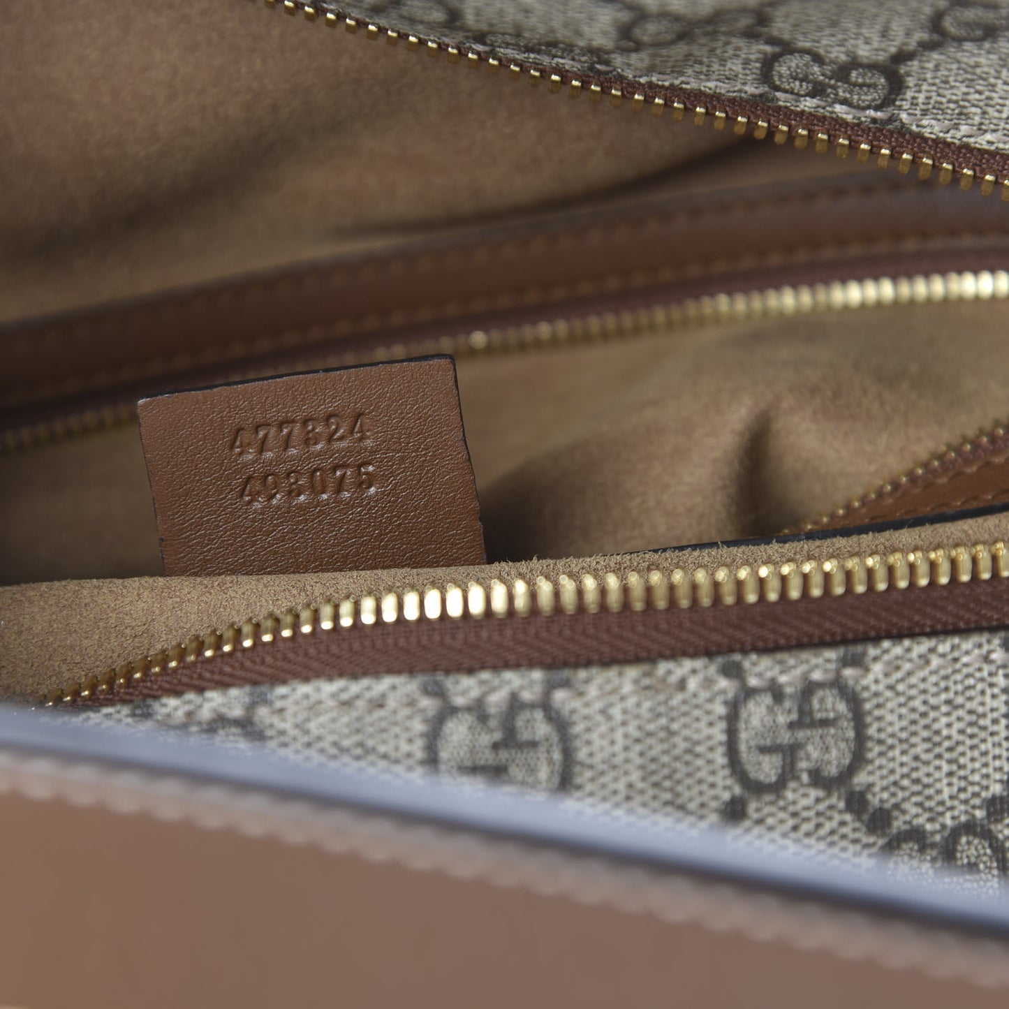 GG Supreme Monogram Large Linea A Hobo Light Brown
