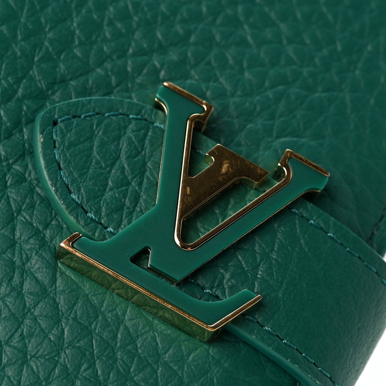 Louis Vuitton Taurillon Capucines Vertical Compact Wallet Green 7 of 8