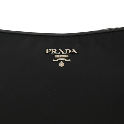 Prada Tessuto Nylon Soft Calfskin Shoulder Bag Black 7 of 9