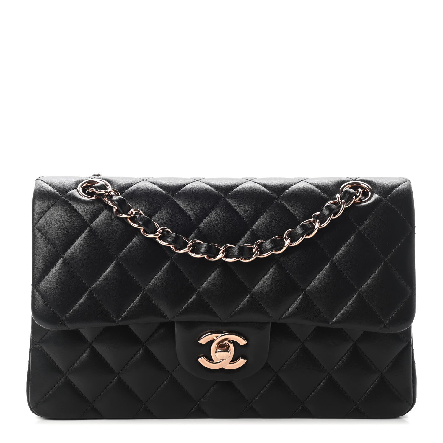 Chanel Lambskin Quilted Small Double Flap Black 1 of 8