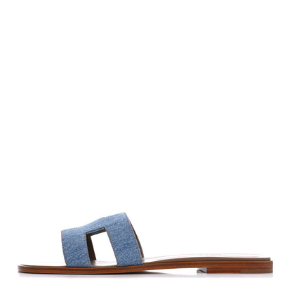 Hermes Denim Canvas Oran Sandals 41 Bleu Clair 1 of 13
