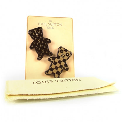 Louis Vuitton Monogram Damier Teddy Bear Brooch Set 2 of 7