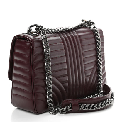 Prada Soft Calfskin Impunture Diagramme Large Chain Flap Shoulder Bag Granato 3 of 9