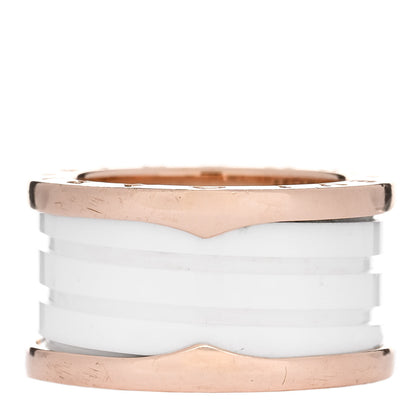 Bulgari 18K Rose Gold White Ceramic B.Zero1 Four-Band Ring 53 6.25 1 of 5