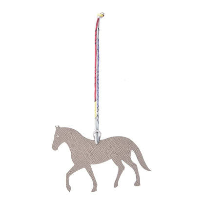 Hermes Epsom Togo Petit H Bag Charm Horse GM Gris Asphalte Trench 1 of 4