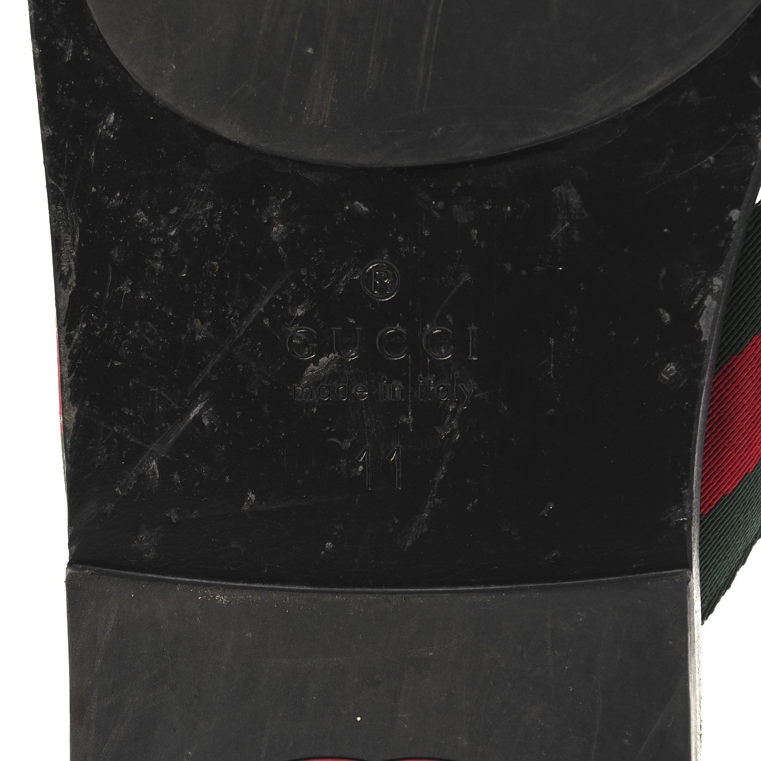 Gucci Nylon Calfskin Web Mens GG Thong Sandals 11 Green Red Black 8 of 11