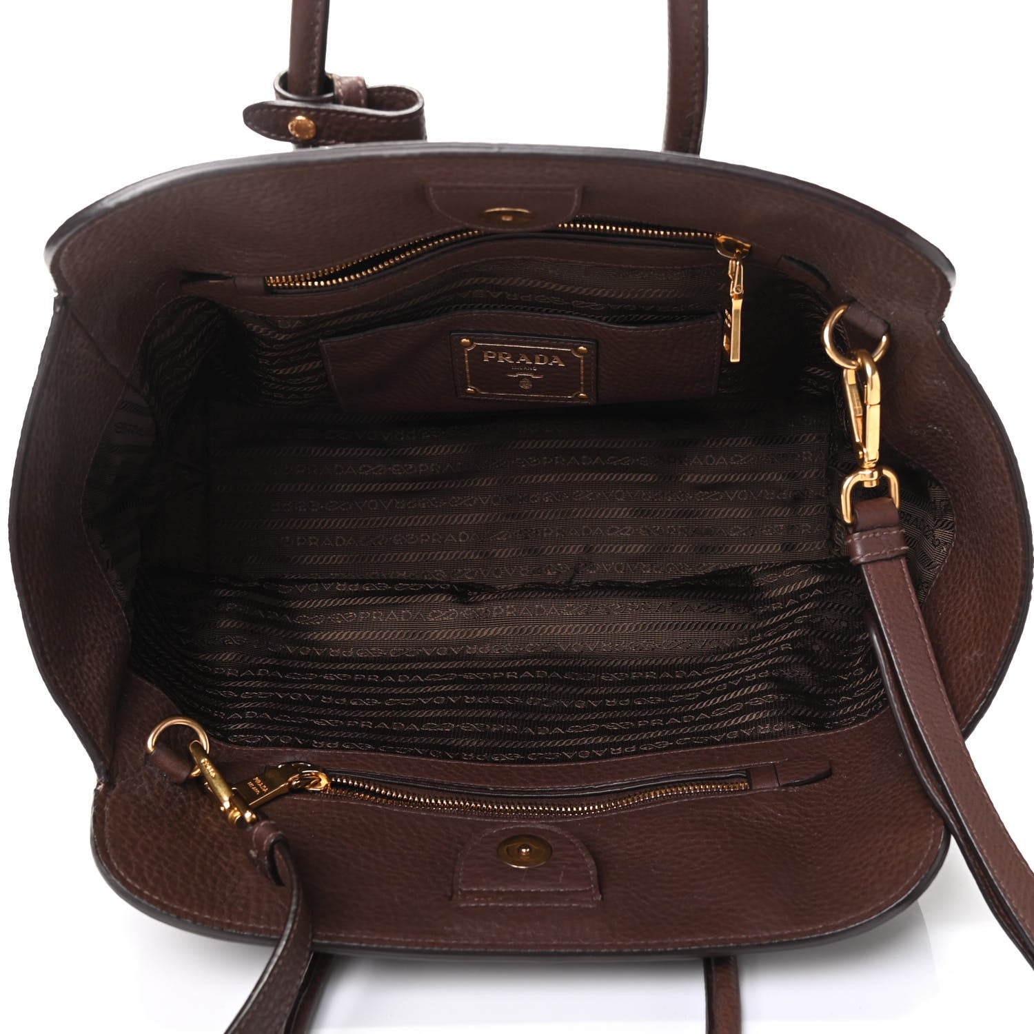 Prada Vitello Daino Shopping Tote Bruciato 4 of 11