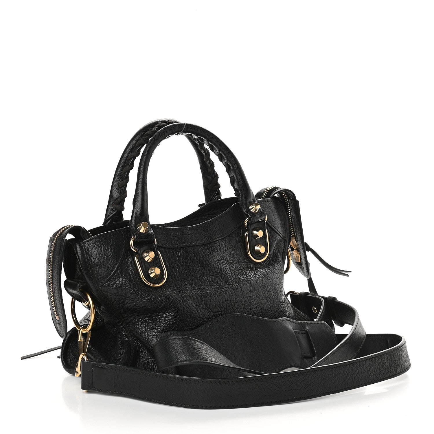 Balenciaga Chevre Gold Metallic Edge Hardware Mini City Black 3 of 14
