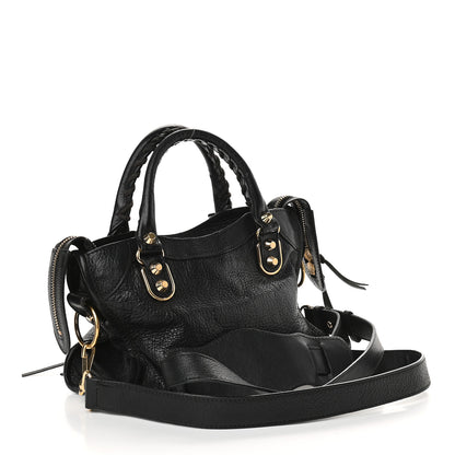 Balenciaga Chevre Gold Metallic Edge Hardware Mini City Black 3 of 14