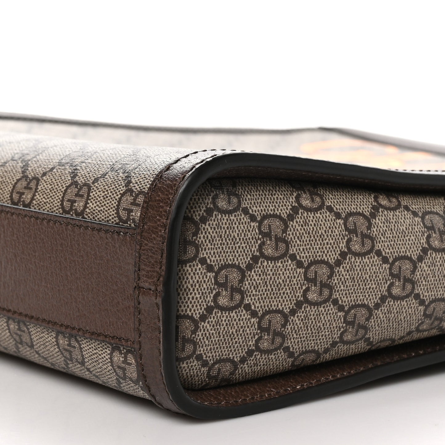X BNF Supreme Monogram Textured Dollar Calfskin Bananya Print Top Slip Handle Tote Beige Ebony Multicolor New Acero