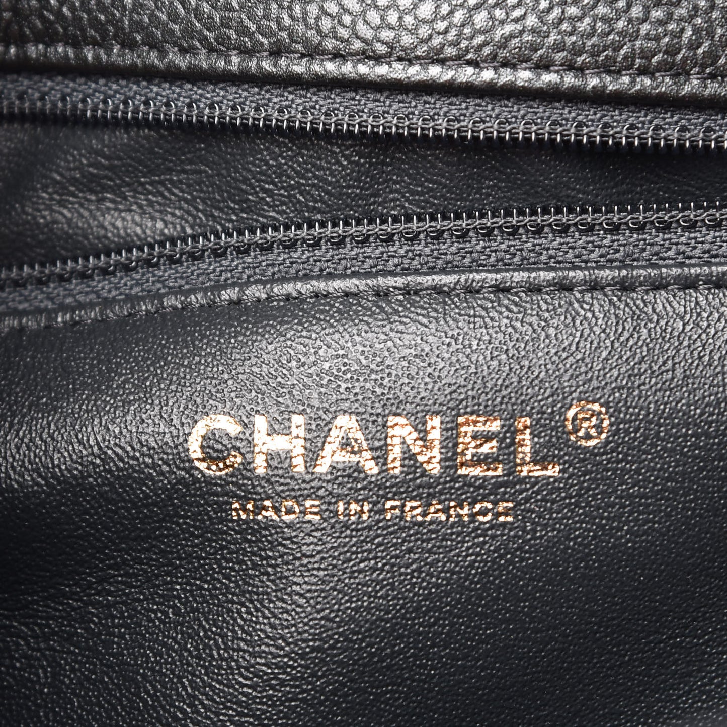 Caviar Quilted Clutch Dark Grey
