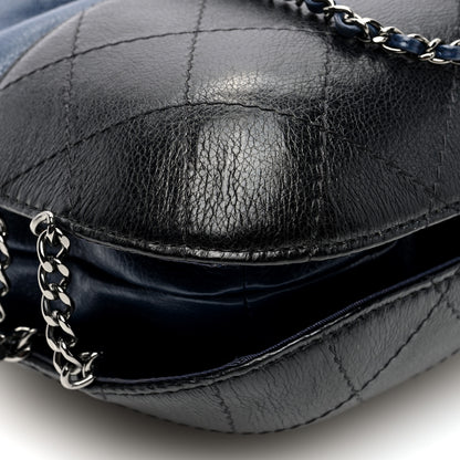 Chanel Calfskin Quilted Small Gabrielle Bucket Navy Blue Black 9 of 10
