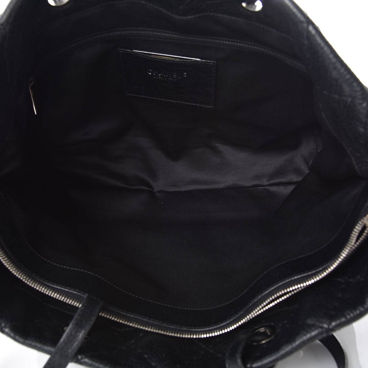 Glazed Calfskin Large On The Road Tote Black
