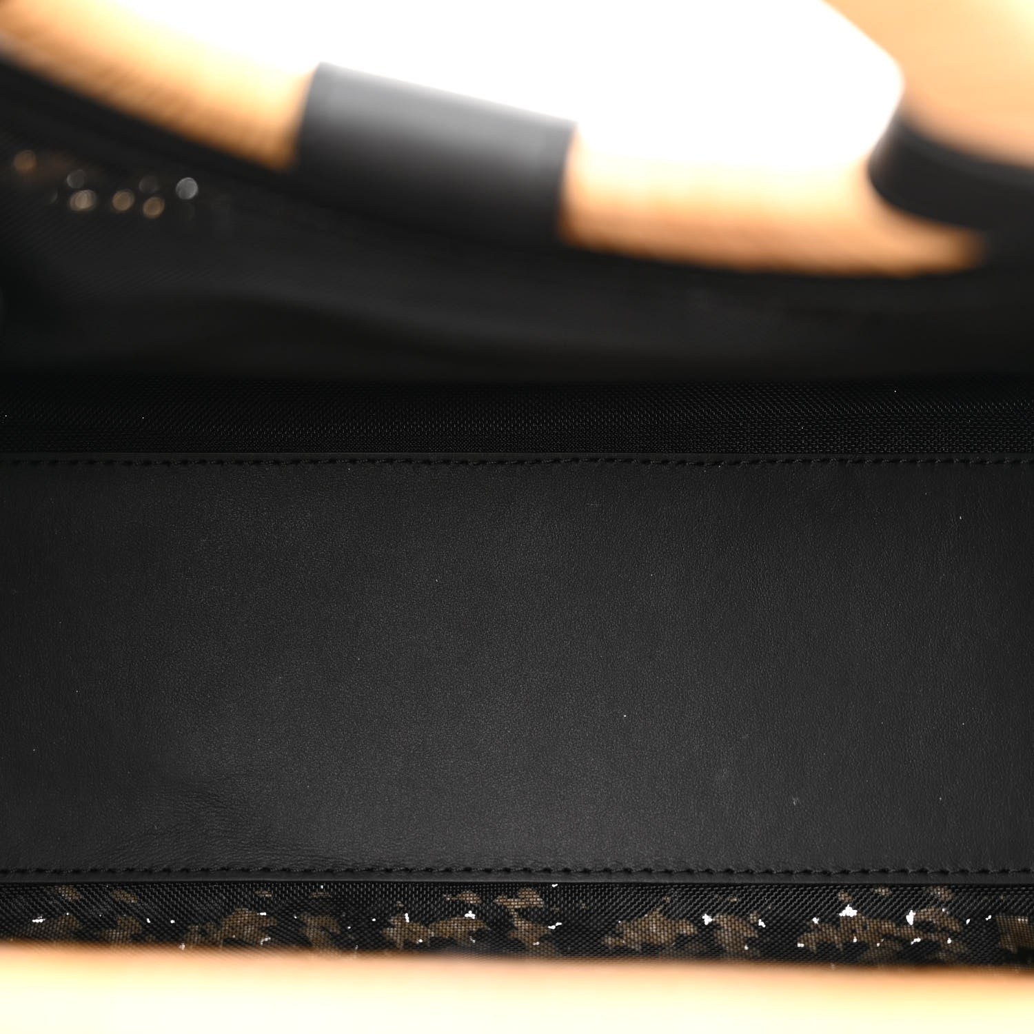 Fendi Wicker Vitello Century FF 1974 Small Runaway Shopper Tote Natural Black 5 of 9