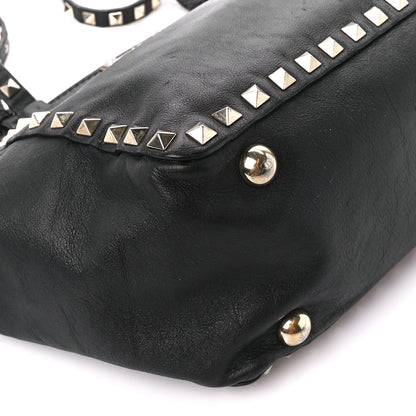 Valentino Garavani Vitello Small Rockstud Tote Black 10 of 11