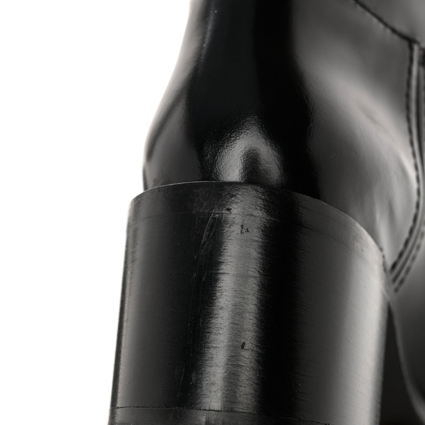 Spazzolato Metal Triangle Logo 55mm Riding Boots 37 Black