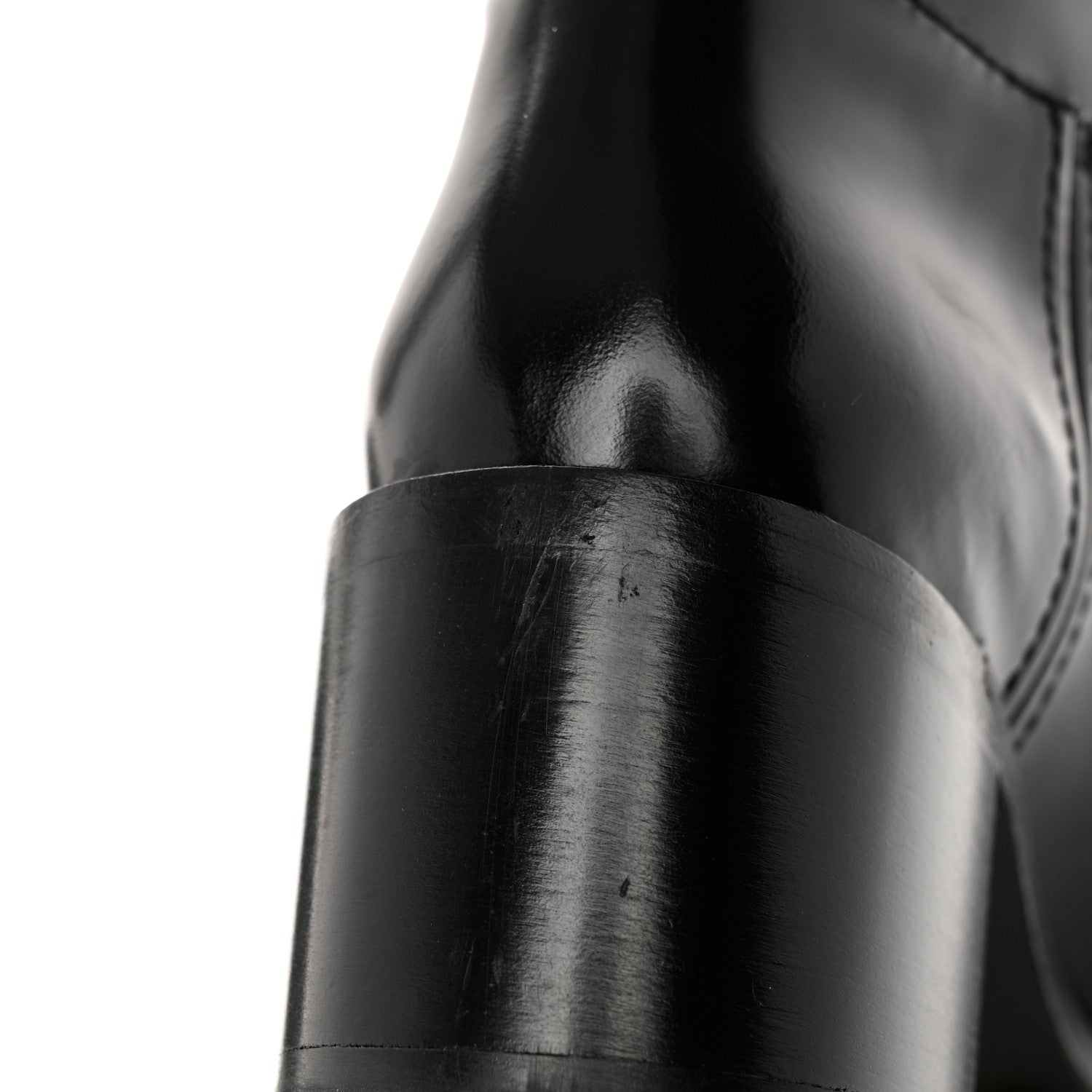 Prada Spazzolato Metal Triangle Logo 55mm Riding Boots 37 Black 14 of 16