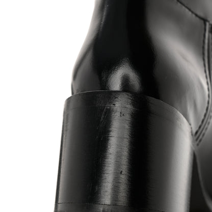 Prada Spazzolato Metal Triangle Logo 55mm Riding Boots 37 Black 14 of 16