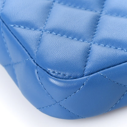 Chanel Lambskin Quilted Small Clutch With Chain Blue 8 of 10
