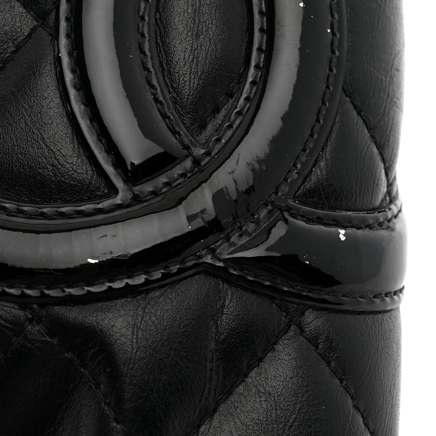 Calfskin Quilted Cambon Yen Wallet Black