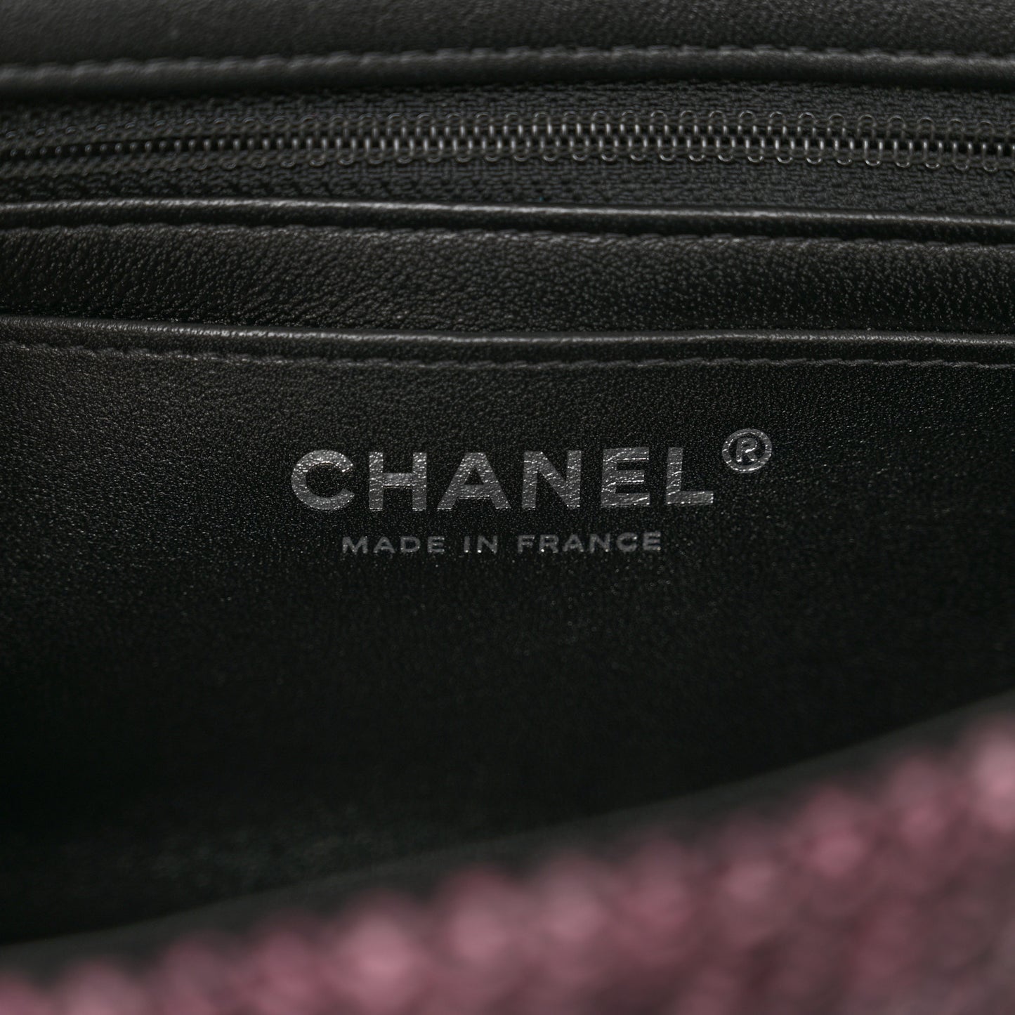 Wool Tweed Quilted Mini Rectangular Flap Pink Black