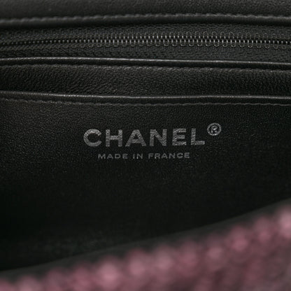 Chanel Wool Tweed Quilted Mini Rectangular Flap Pink Black 7 of 10