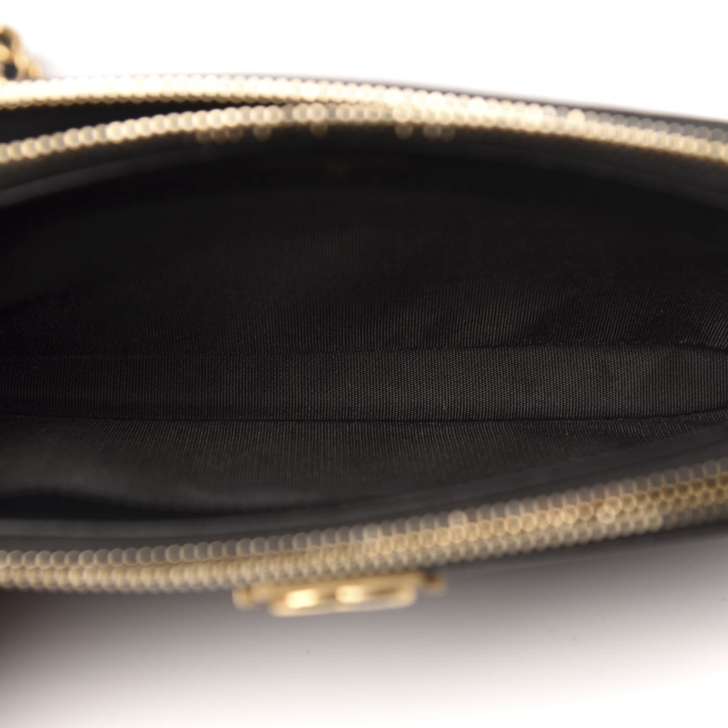 Caviar Chevron Small Boy Clutch With Chain Black