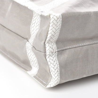 Fendi Coated Canvas Calfskin Romano Selleria Borghese Print Special Shopping Tote Bianco 10 of 20