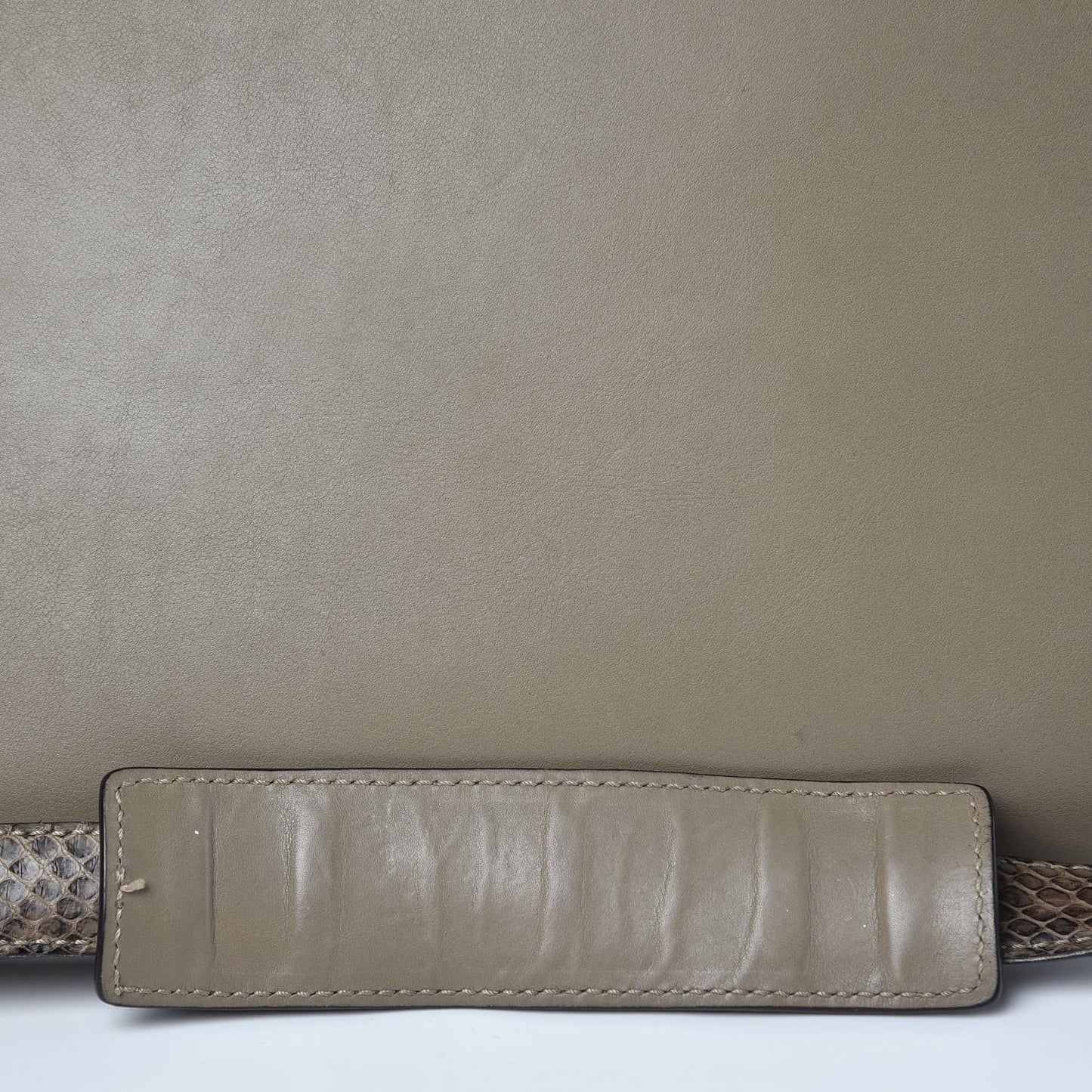 Calfskin Suede Whipsnake Medium Trapeze Taupe