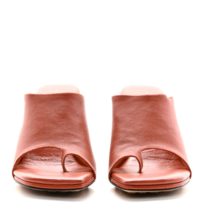 Bottega Veneta Nappa Square Toe Slip-On Mule Sandals 36 Red 2 of 9