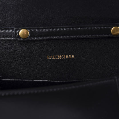 Balenciaga Shiny Box Calfskin Small Hourglass Evening Chain Bag Black 8 of 9