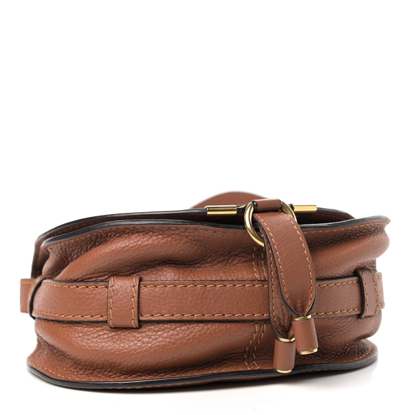 Calfskin Mini Marcie Round Crossbody Bag Tan