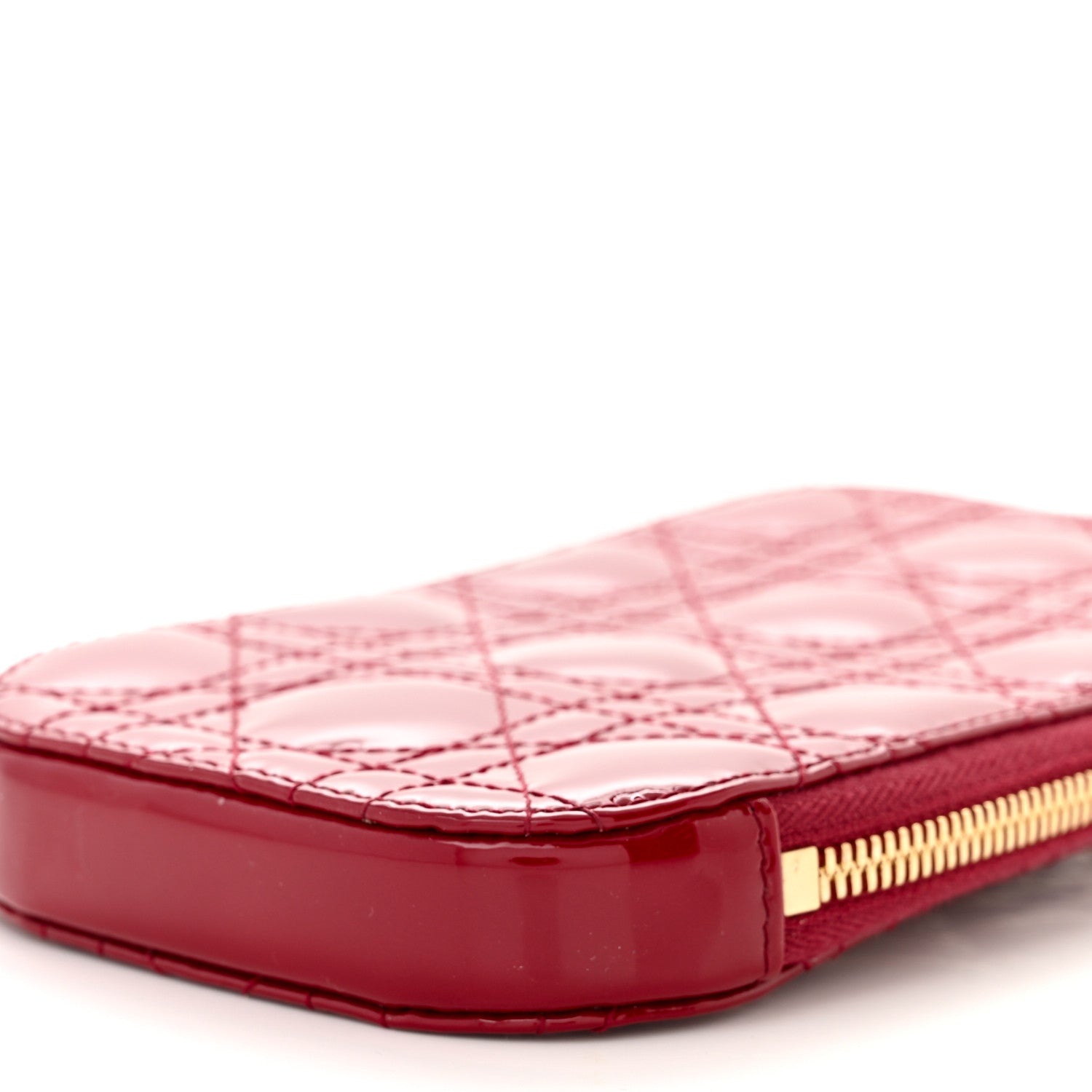 Christian Dior Patent Cannage Lady Dior Phone Holder Red 10 of 11