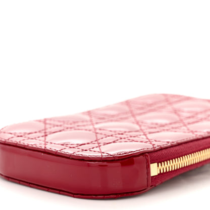 Christian Dior Patent Cannage Lady Dior Phone Holder Red 10 of 11