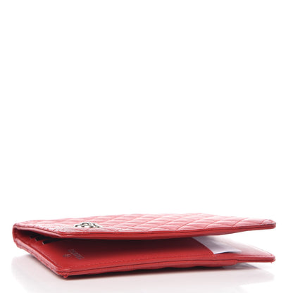 Chanel Lambskin Quilted Camellia Passport Holder Red 4 of 10